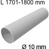 Edelstahlrohr Ø 10 mm, 1701-1800 mm L Rohr 1701-1800 mm, Wandstärke 1mm