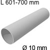 Edelstahlrohr Ø 10 mm, 601-700 mm L Rohr 601-700 mm, Wandstärke 1mm