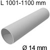 Edelstahlrohr Ø 14 mm, 1001-1100 mm L Rohr 1001-1100 mm, Wandstärke 1mm