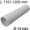 Edelstahlrohr Ø 14 mm, 1102-1200 mm L Rohr 1101-1200 mm, Wandstärke 1mm