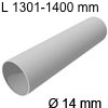 Edelstahlrohr Ø 14 mm, 1301-1400 mm L Rohr 1301-1400 mm, Wandstärke 1mm