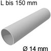Edelstahlrohr Ø 14 mm, bis 150 mm L Rohr bis 150 mm, Wandstärke 1mm