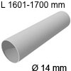 Edelstahlrohr Ø 14 mm, 1601-1700 mm L Rohr 1601-1700 mm, Wandstärke 1mm