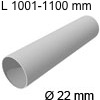 Edelstahlrohr Ø 22 mm, 1001-1100 mm L Rohr 1001-1100 mm, Wandstärke 1mm