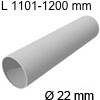 Edelstahlrohr Ø 22 mm, 1101-1200 mm L Rohr 1101-1200 mm, Wandstärke 1mm