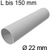 Edelstahlrohr Ø 22 mm, bis 150 mm L Rohr bis 150 mm (15 cm Länge), Wandstärke 1mm