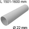 Edelstahlrohr Ø 22 mm, 1501-1600 mm L Rohr 1501-1600 mm, Wandstärke 1mm