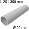 Edelstahlrohr Ø 22 mm, 201-300 mm L Rohr 201-300 mm, Wandstärke 1mm