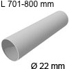 Edelstahlrohr Ø 22 mm, 701-800 mm L Rohr 701-800 mm, Wandstärke 1mm