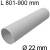 Edelstahlrohr Ø 22 mm, 801-900 mm L Rohr 801-900 mm, Wandstärke 1mm