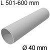 Edelstahlrohr Ø 40 mm, 501-600 mm L Rohr 501-600 mm, Wandstärke 1mm