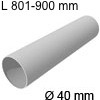 Edelstahlrohr Ø 40 mm, 801-900 mm L Rohr 801-900 mm, Wandstärke 1mm