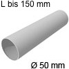 Rohr aus Edelstahl Ø 50 mm, bis 150 mm L Rohr bis 150 mm, Wandstärke 1mm