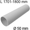 Rohr aus Edelstahl Ø 50 mm, 1701-1800 mm L Rohr 1701-1800 mm, Wandstärke 1mm