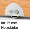 Rolleinsatz On-Off Rad-Ø 60 mm, für Holzdicke 25 mm Möbelrolle + Feststellschalter, für 25 mm Dicke