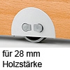 Rolleinsatz On-Off Rad-Ø 60 mm, für Holzdicke 28 mm Möbelrolle + Feststellschalter, für 28 mm Dicke