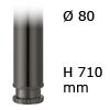 Tischfuß Rondella, Stahl - rund D=80 mm, H=710 mm schwarz - 710 mm - ø 80 mm