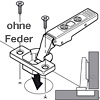 CLIP top 120°-Scharnier 70T5550.TL Topfscharnier Eckanschlag- Schraube/ohne Feder