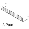 Schuhhalter für 2/3 Paar Schuhe Halter 630x160x10 mm - für 3 Paar Schuhe