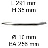 Segmentbogengriff i-163 Länge 291 mm H 35 / L 291 / BA 256 / Ø 10 mm