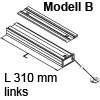 Bremsklappenhalter mit Seilzug, Ausführung links Modell B lichte Korpustiefe min. 310 mm, links