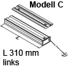 Bremsklappenhalter mit Seilzug, Ausführung links Modell C lichte Korpustiefe min. 310 mm, links