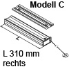 Bremsklappenhalter mit Seilzug, Ausführung rechts Modell C lichte Korpustiefe min. 310 mm, rechts