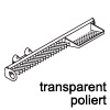 Krawattenhalter ausziehbar - B 500 mm Halter für 20 Krawatten inkl. Schale, Farbe Transparent
