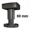 Sockelverstellfuß Set Korrekt 80, schwarz Ø 80 mm Sockelf. Gleiter Kst. schw. H 74-110 mm / 80