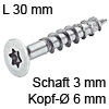 Senkkopfschraube verzinkt Ø 3 mm L 30 mm Spax Seko IS10 verz. 6 / 3 x 30 mm