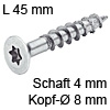 Senkkopfschraube verzinkt Ø 4 mm L 45 mm Spax Seko IS20 verz. 8 / 4 x 45 mm
