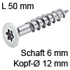 Senkkopfschraube verzinkt Ø 6 mm L 50 mm Spax Seko IS30 verz. 12 / 6 x 50 mm