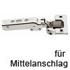 Spezialscharnier für breite Holztüren, Mittelanschlag Topfscharn. Mittel 95° - TB bis 900 mm