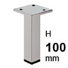 Möbelfuß aus Stahl H 100 mm Fuss Stahl aluf. Eck 100 mm