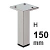 Möbelfuß aus Stahl H 150 mm Fuss Stahl aluf. Eck 150 mm