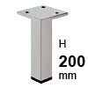 Möbelfuß aus Stahl H 200 mm Fuss Stahl aluf. Eck 200 mm