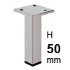 Möbelfüße aus Stahl H 50 mm Fuss Stahl aluf. Eck 50 mm