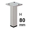 Möbelfuß aus Stahl H 80 mm Fuss Stahl aluf. Eck 80 mm