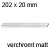 Möbelgriff, Stahl - verchromt matt - B 202 x H 20 mm Möbelgriff, Stahl - verchromt matt - B 202 x H 20 mm