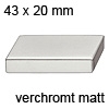 Möbelgriff, Stahl - verchromt matt - B 43 x H 20 mm Möbelgriff, Stahl - verchromt matt - B 43 x H 20 mm