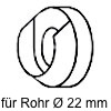 Edelstahl-Stangenhalter zum Legen,  für Rohr Ø 22 mm Wandhalter Legen , Hülse Ø 22 Rohr