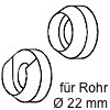 Edelstahl-Stangenhalter Paar, für Rohr Ø 22 mm Wandhalter-Paar Steck/Legen , Hülse Ø 22 Rohr