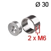 Stangenhalter, 4-tlg. Ø 30 mm - Hülse Ø 36 x 20 mm Rohrhalterung Alu / Edelstahl 36x20 + 30x10 mm 2xM6