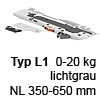 T60B3330 TIP-ON BLUMOTION Einheit, Typ L1 Set TipOn Blumotion bis 20 kg / NL 350-600 mm, R735