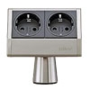 Evoline T-Dock 2 Steckdosen Edelstahl 2-fach Evoline T Dock edelst. elox.