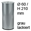 Möbelfuß H 210 / Ø 60 mm, grau lackiert Stahlfuß gr. + Gew.Loch M8 - 210/60