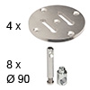 XS Tischbeinverbinder Set Ankerplatten + Bolzen Ø 90 mm Set XS Tischverb. 90 mm