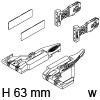 Vionaro Frontanbindung Höhe 63 mm, snow white Vion. Zubehör-Set Front - Schraub., H63 - weiß