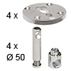 XS Tischbeinverbinder Set Ankerplatten + Bolzen Ø 50 mm Set XS Tischverb. 50 mm