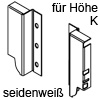 Z30K000S Rückwandhalter K seidenweiss RW-Halter Holz - H 100 mm SW